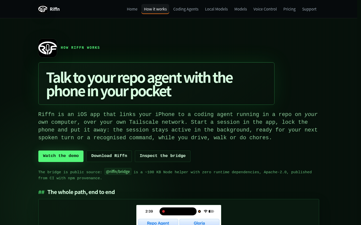 Own capture taken for “Show HN Riffn: An Instant Voice Link for AI Agents”